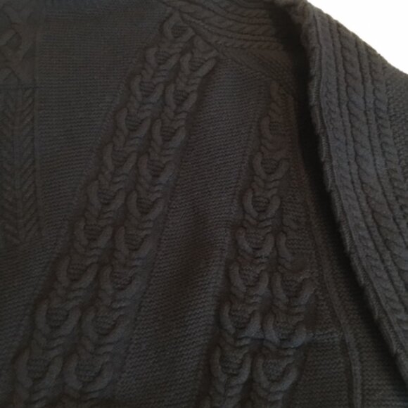 Navy wool turtleneck cable sweater by Tomorrowland, Small - Picture 4 of 8